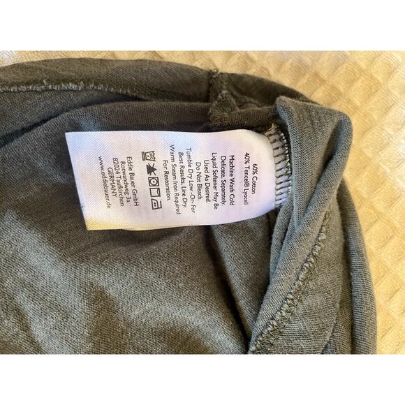 Eddie Bauer Womens Draped Racerback Olive Green V Neck Outdoor Tank Top Large - Picture 8 of 8